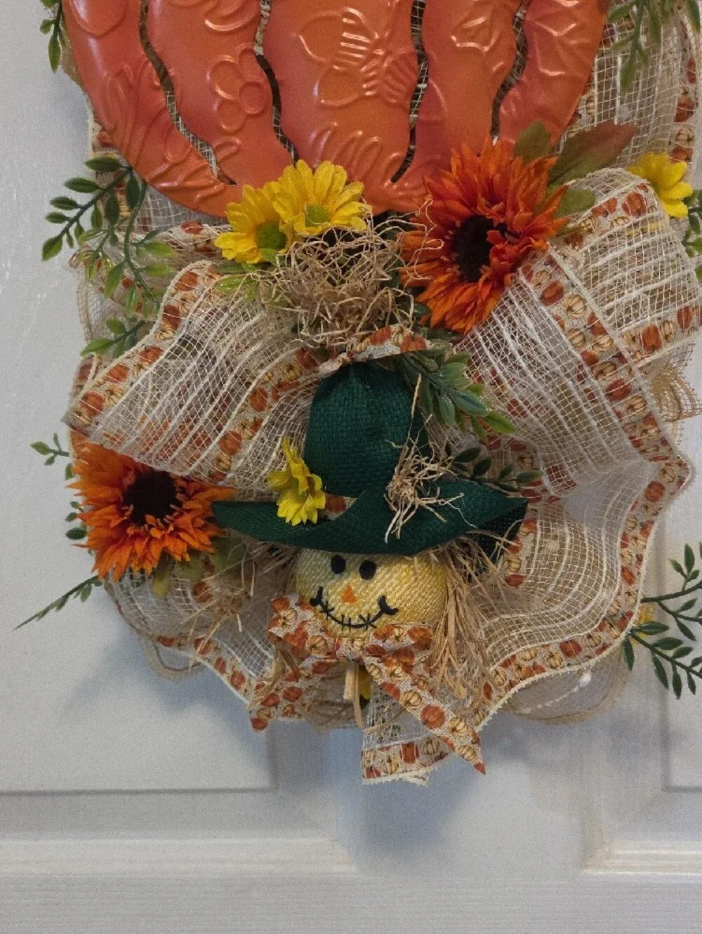 Fall Pumpkin Wreath Swag For Door Or Wall